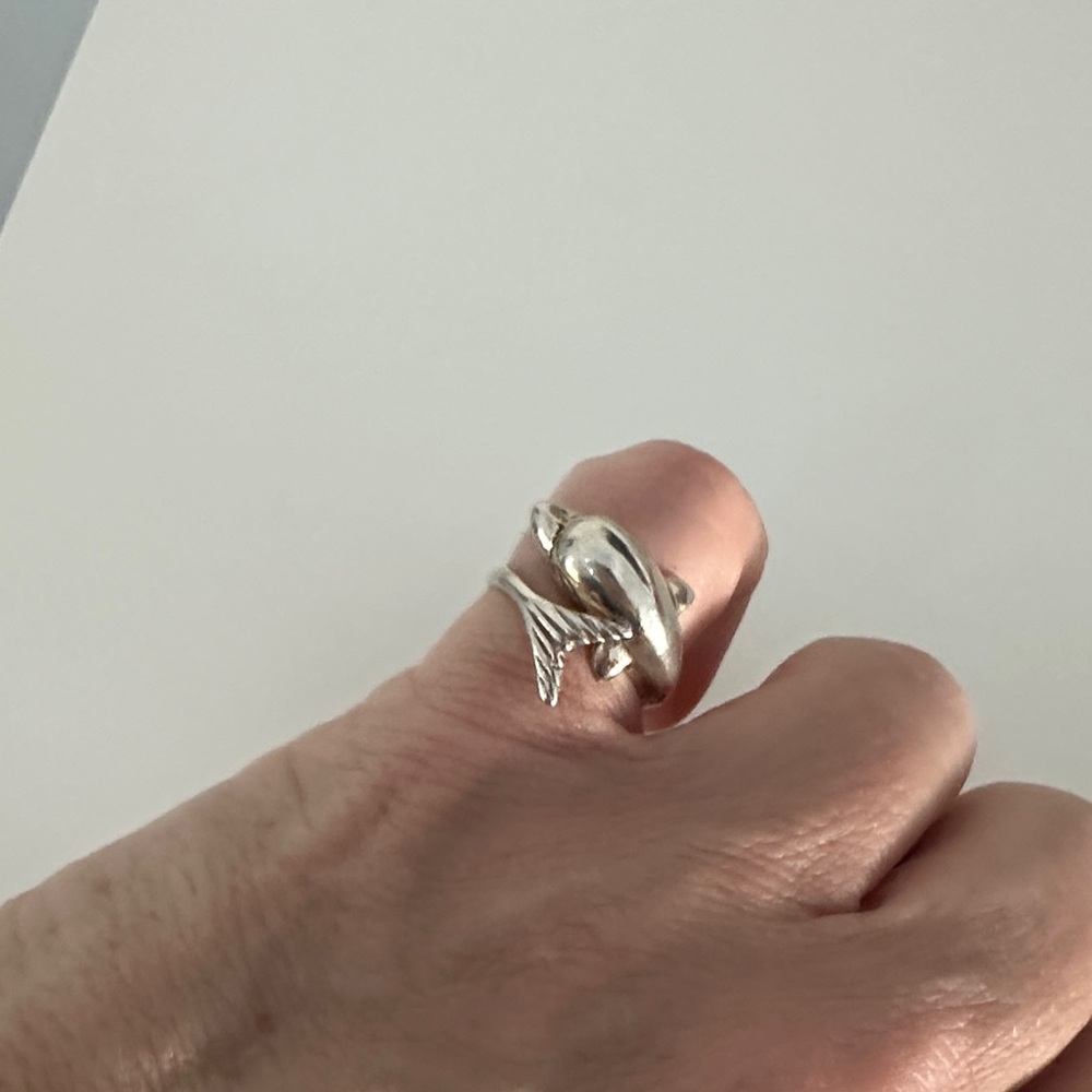 Silver Dolphin Wrap Ring - Sterling silver
